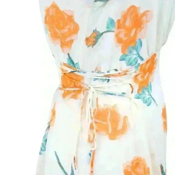 Free People Floral Chiffon Fit & Flare Mini Dress – Size Small - Picture 3 of 9